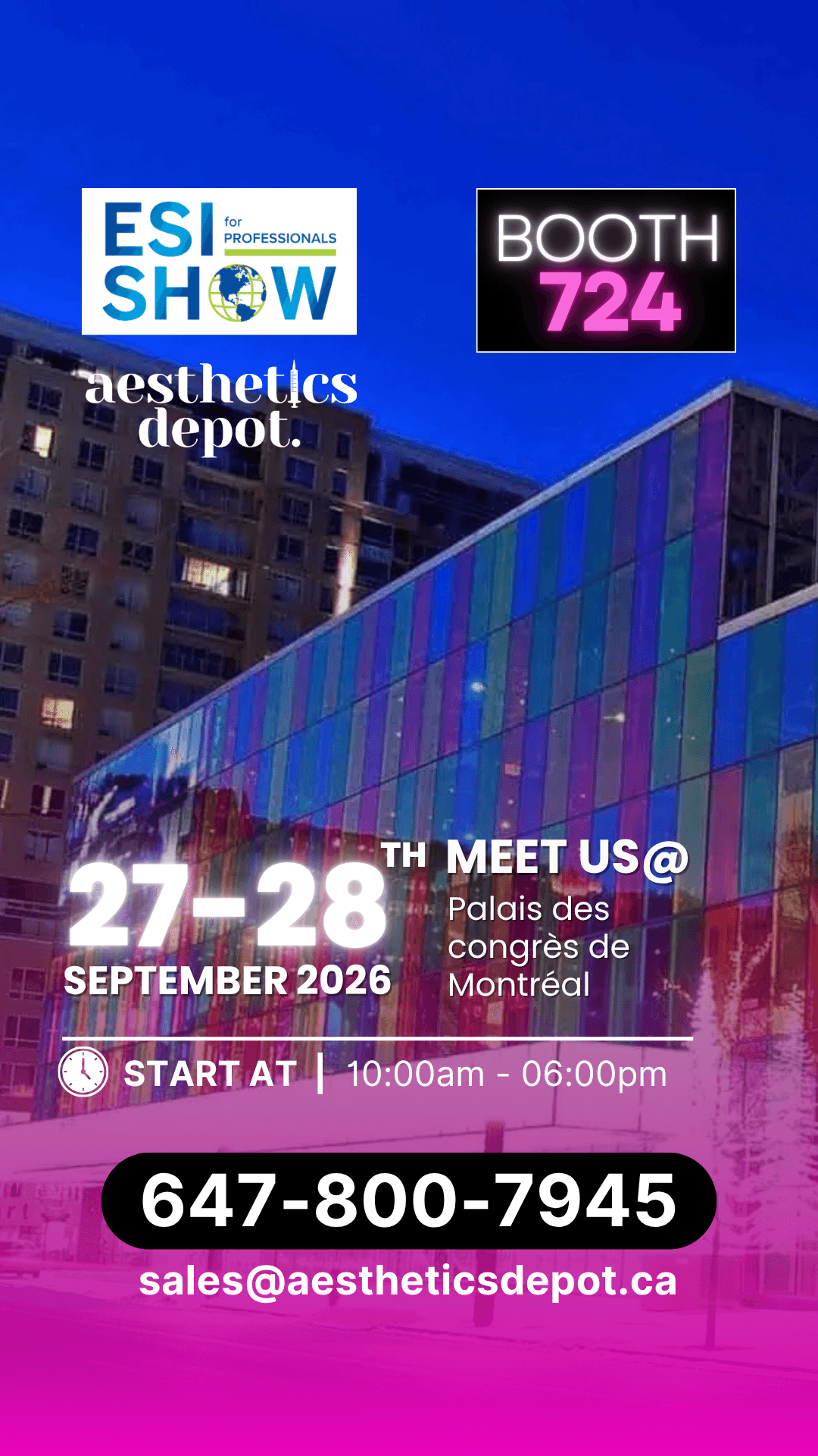 ESI SHOW Montreal 2026 mob Aesthetics Depot