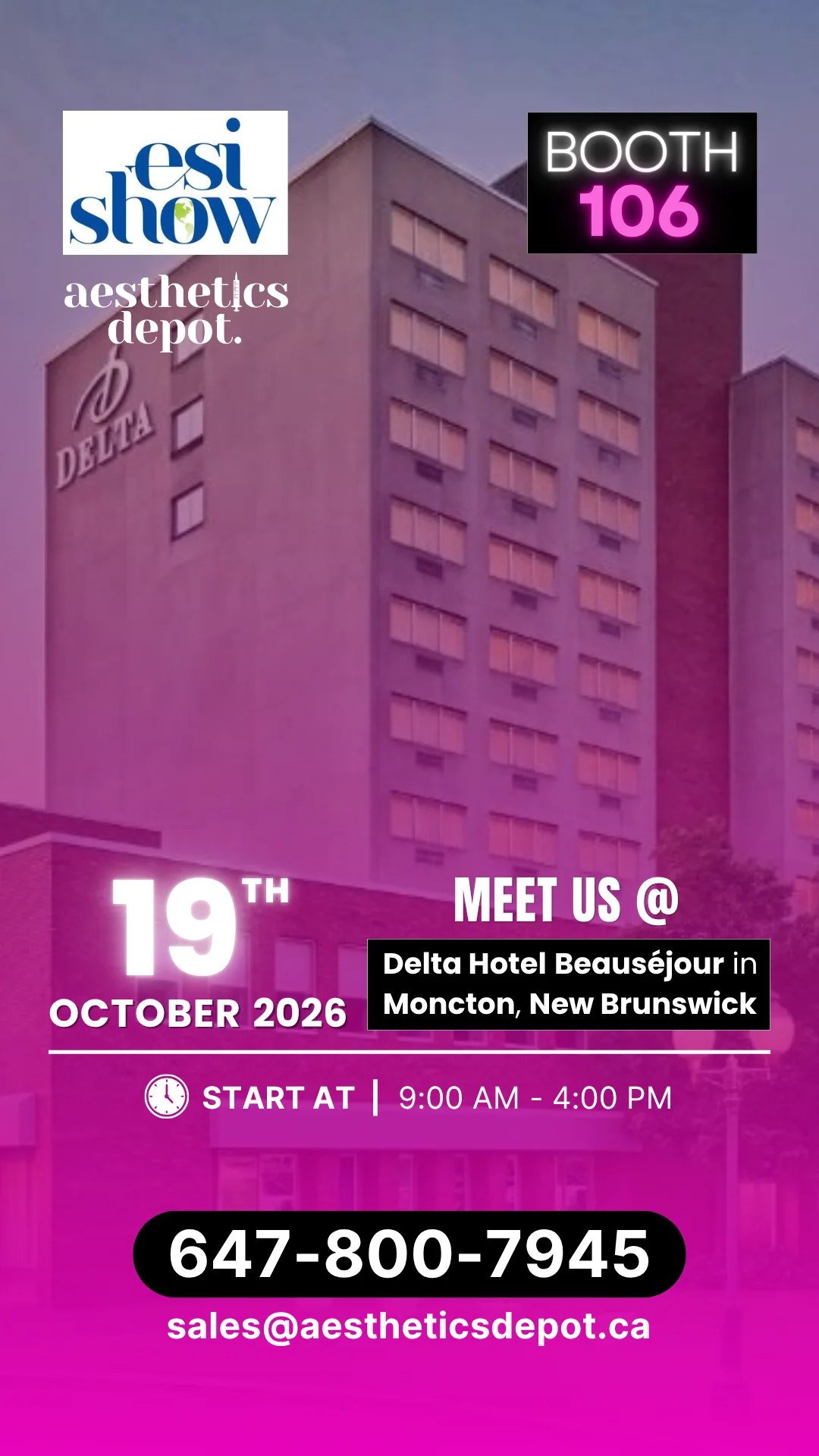ESI SHOW Oct Aesthetics Depot Banner Mobile view AW 19 OCT Aesthetics Depot