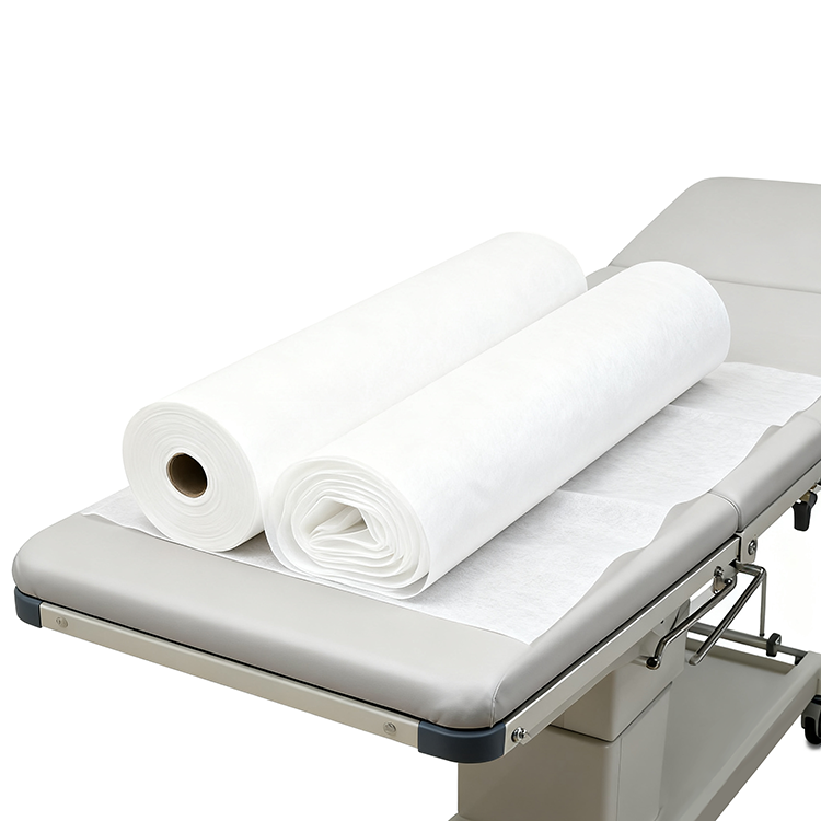 Premium Disposable Non-Woven PP Material Bed Sheet Roll for Spa Beds (White - 50Pcs/10 Rolls)